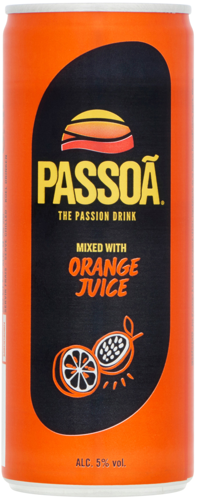 Passoa Orange blik Tray 12x25 cl 5%