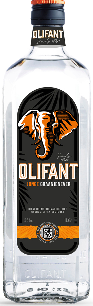 Olifant Jonge Jenever Vierkant Fles 100 cl 35%