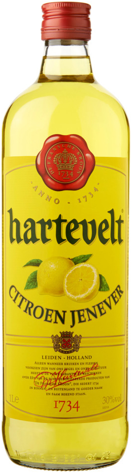 Hartevelt Citroenjenever Fles 100 cl 30%