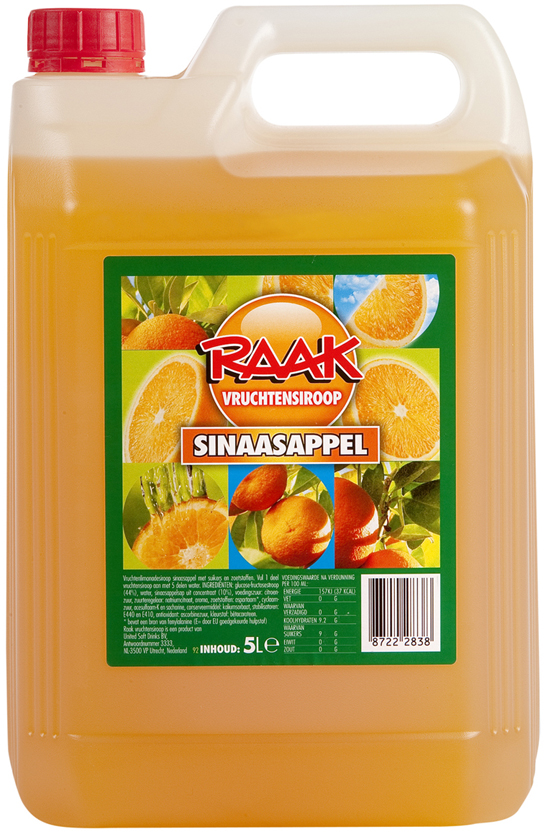 Raak Vruchten Siroop Sinaasappel KAN 5 ltr