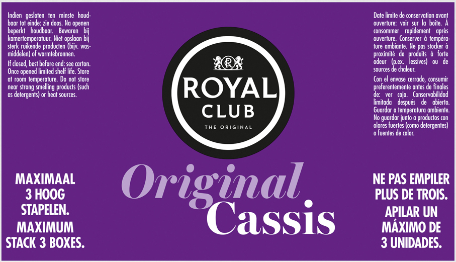 Royal Club Cassis Postmix Doos 10 ltr