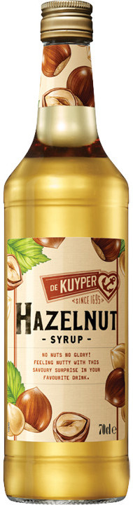 De Kuyper Hazelnoot Syrup Fles 70 CL