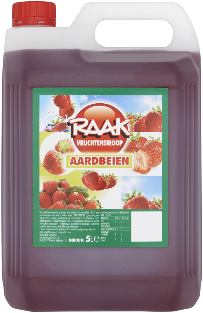 Raak Vruchten Siroop Aardbei KAN 5 ltr