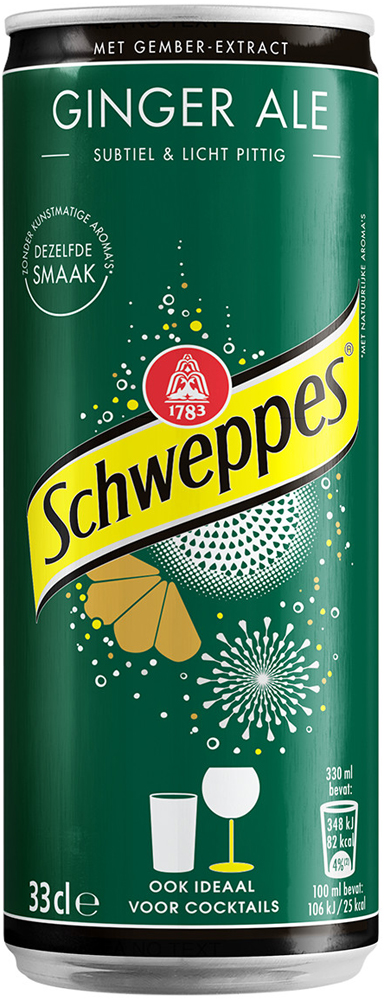 Schweppes Ginger Ale slim blik Tray 4x6x33 cl