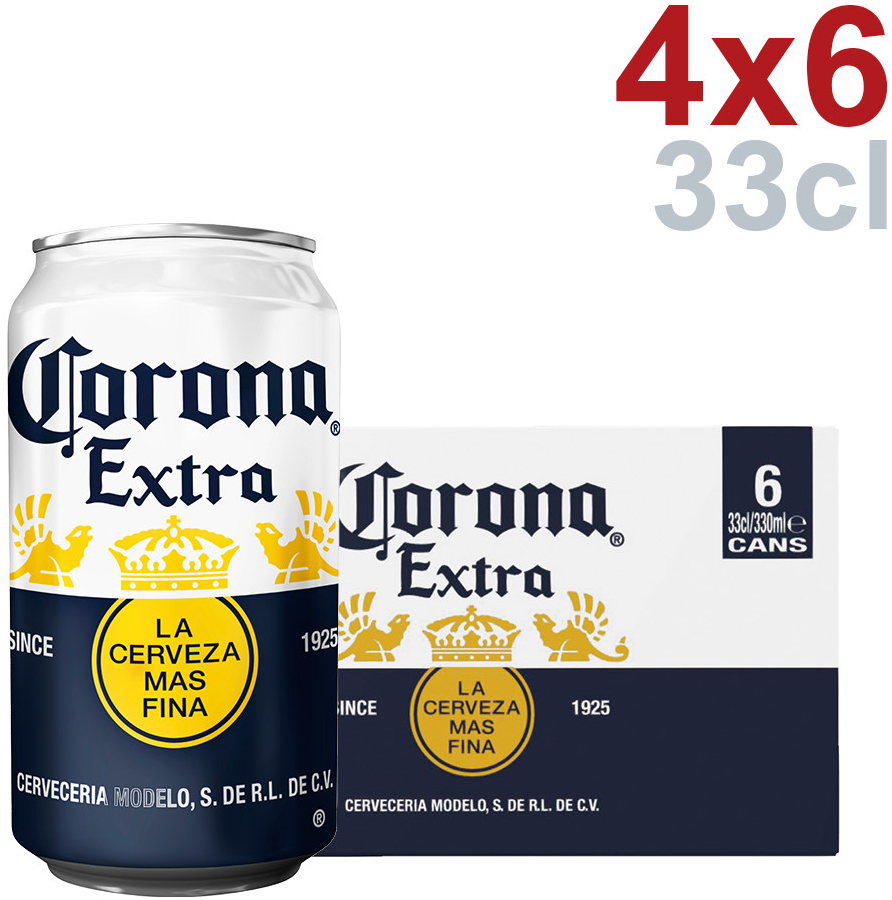 Corona Beer blik Tray 4x6x33 cl 4,5%